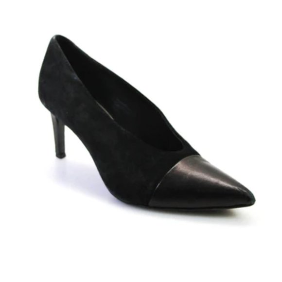 rag & bone Shoes - Rag & Bone Black Leather & Suede Pointed Toe Slip On Pumps Size 7.5
